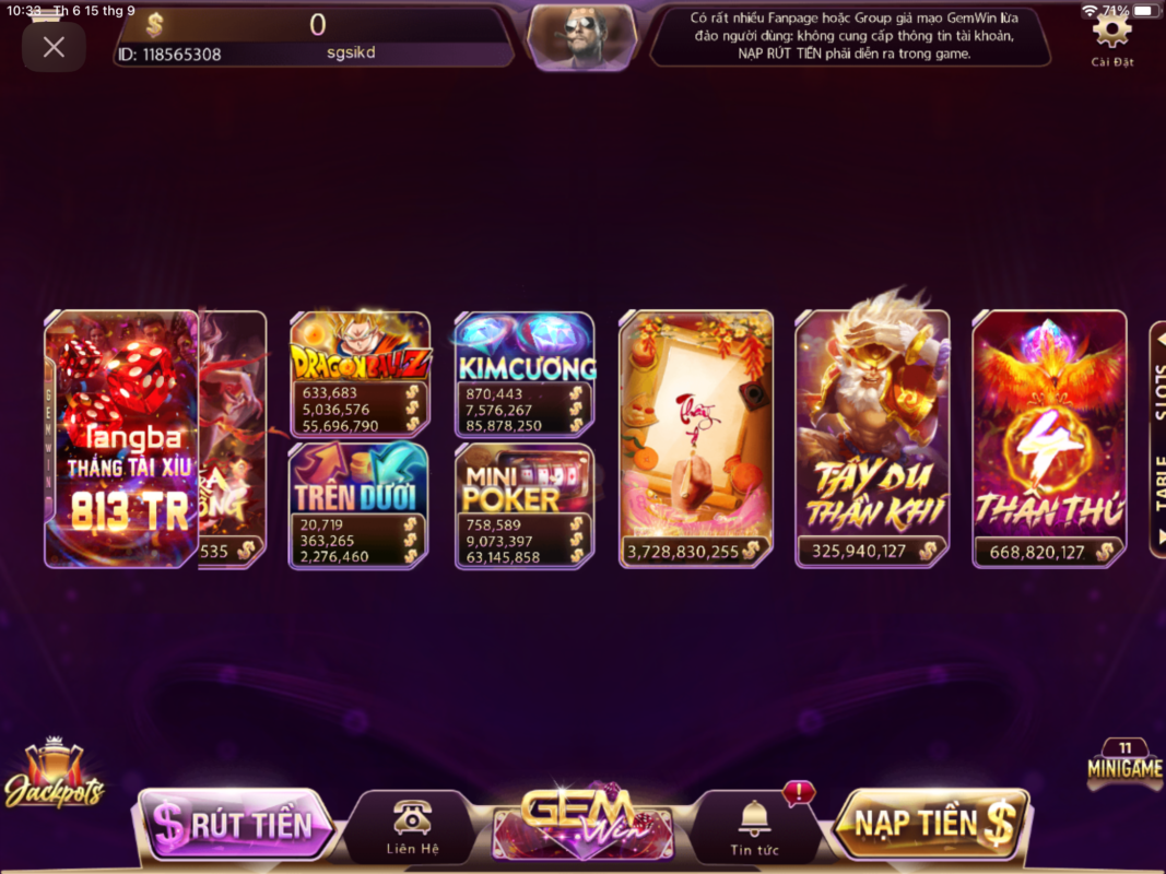 Tây du thần khí được yêu thích nhiều tại gem win