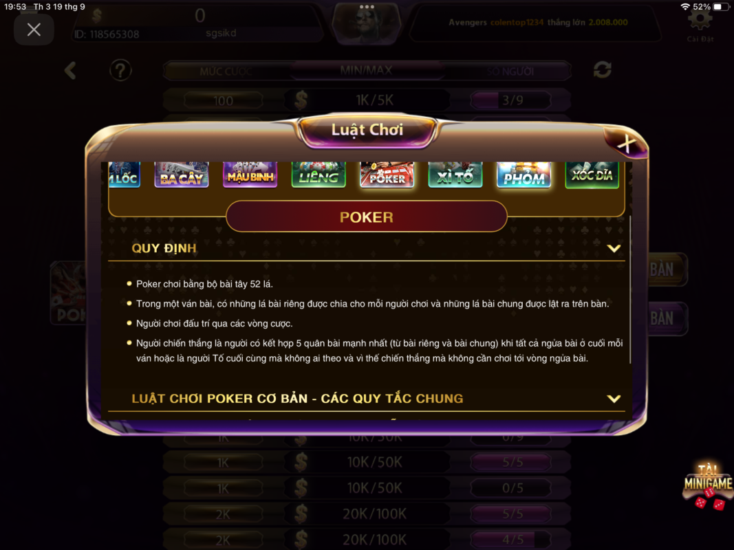 Luật chơi đơn giản